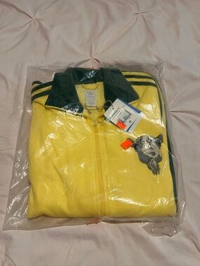 Adidas Originals I Love Marrakesh Morocco Yellow Green Track Jacket Camel Y2K M